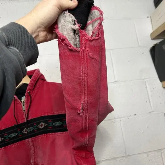 Vintage Carhartt Quilted Active Jacket “Red Aztec” J79 RED
